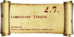 Lumnitzer Tibold névjegykártya